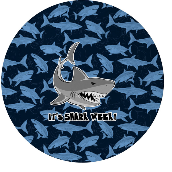Custom Sharks Round Glass Cutting Board (Personalized)
