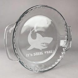 Sharks Glass Pie Dish - 9.5in Round (Personalized)