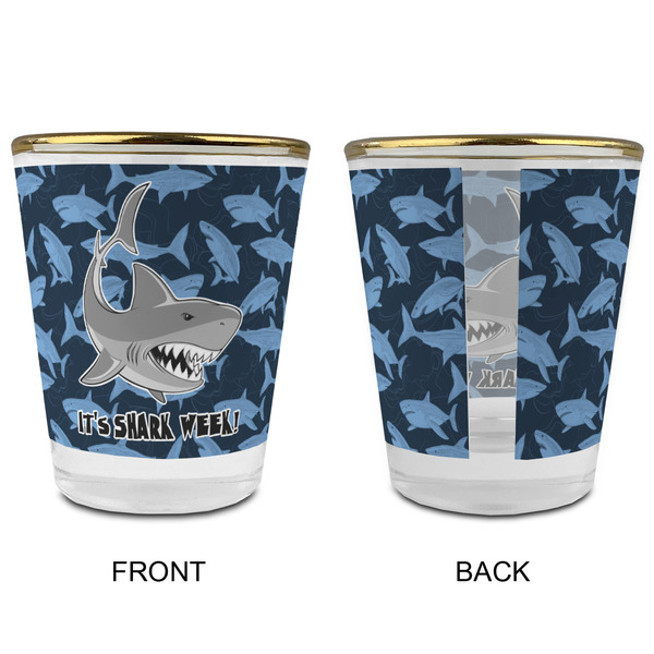 Sharks Glass Shot Glass - with gold rim - APPROVAL