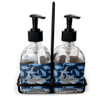 Sharks Glass Soap & Lotion Bottle Set (Personalized)