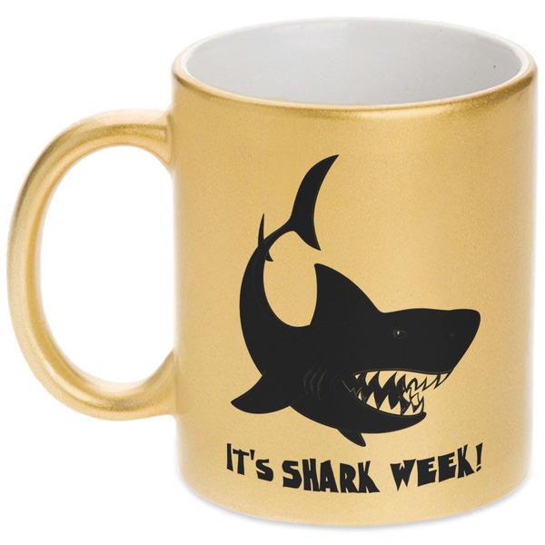 Custom Sharks Metallic Gold Mug (Personalized)