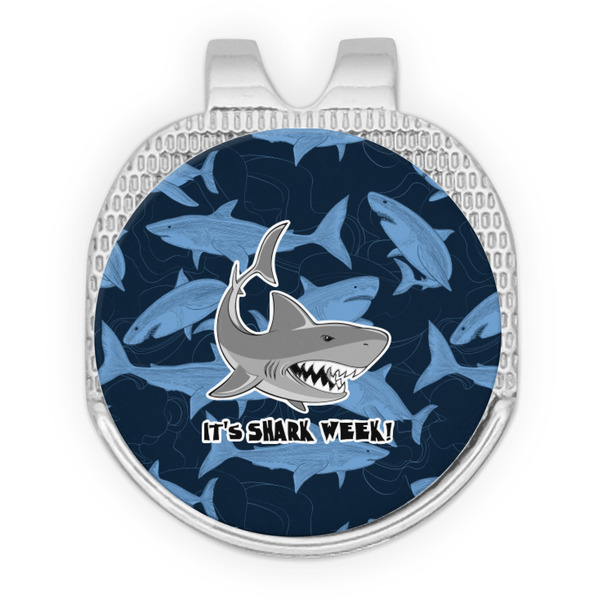 Custom Sharks Golf Ball Marker - Hat Clip - Silver