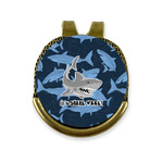 Sharks Golf Ball Marker - Hat Clip - Gold