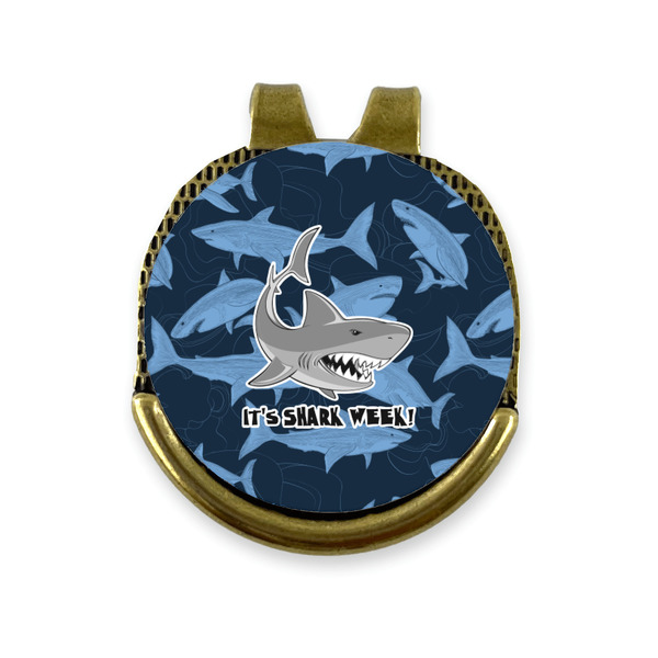 Custom Sharks Golf Ball Marker - Hat Clip - Gold