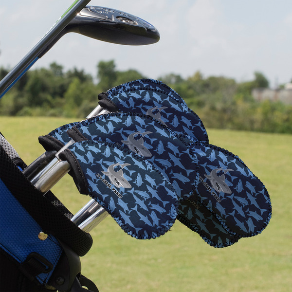 Custom Sharks Golf Club Iron Cover - Set of 9 (Personalized)