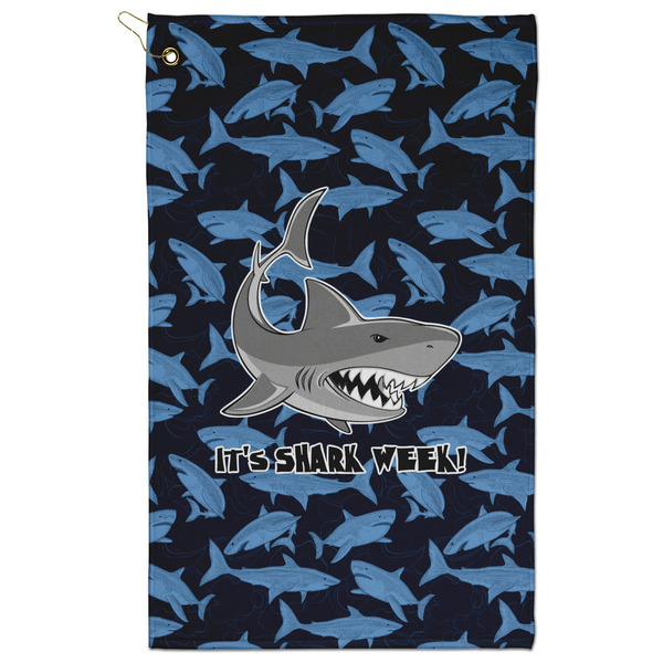 Custom Sharks Golf Towel - Poly-Cotton Blend w/ Name or Text