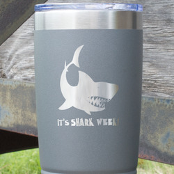 Sharks 20 oz Stainless Steel Tumbler - Grey - Single Sided (Personalized)