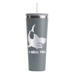 Sharks RTIC Everyday Tumbler with Straw - 28oz - Grey - Single-Sided (Personalized)