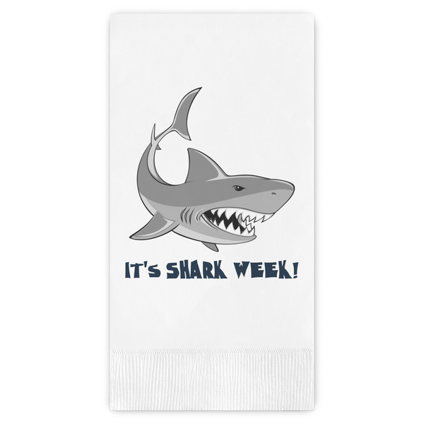 Custom Sharks Guest Napkins - Full Color - Embossed Edge (Personalized)