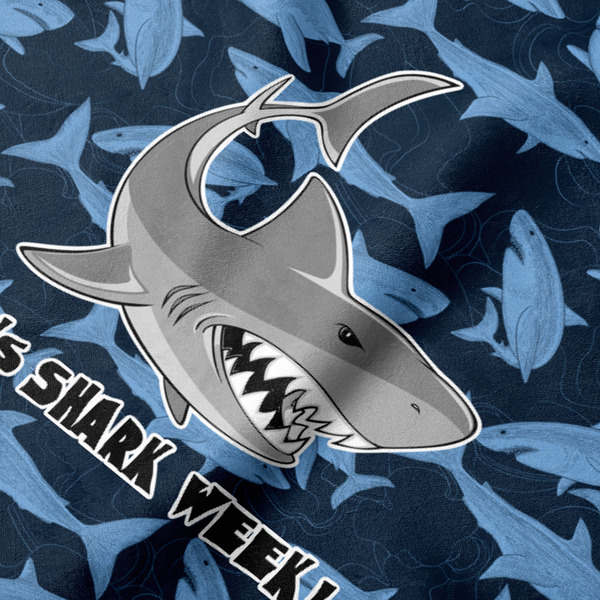 Sharks Hooded Baby Towel- Detail Close Up