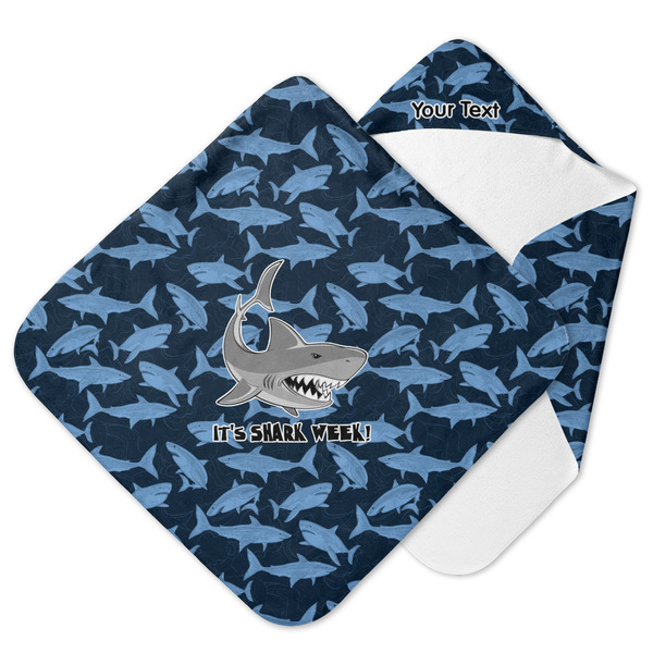 Custom Sharks Hooded Baby Towel w/ Name or Text