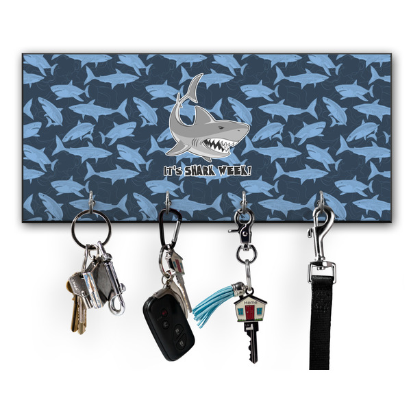 Custom Sharks Key Hanger w/ 4 Hooks w/ Name or Text
