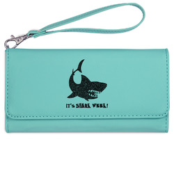 Sharks Ladies Leatherette Wallet - Laser Engraved- Teal (Personalized)