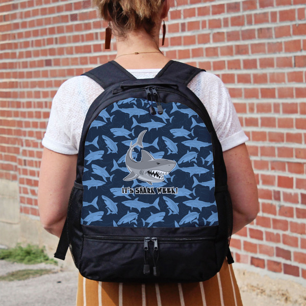 Sharks Large Backpack - Black - On Back
