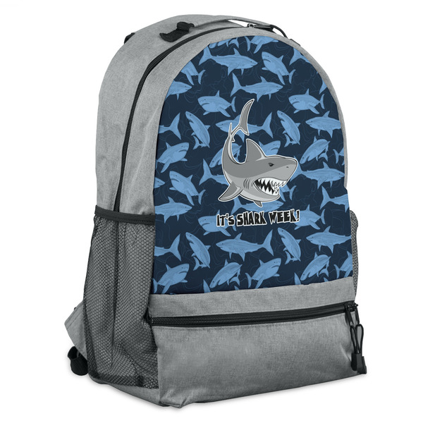 Custom Sharks Backpack - Grey (Personalized)