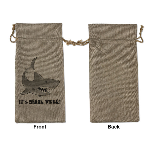 Sharks Large Burlap Gift Bags - Front Approval