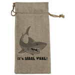 Sharks Large Burlap Gift Bag - Front (Personalized)