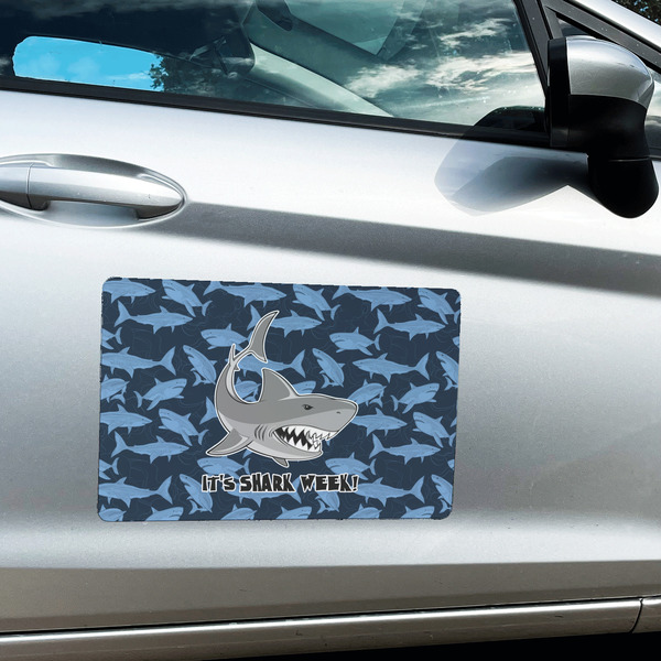 Sharks Large Rectangle Car Magnets- In Context