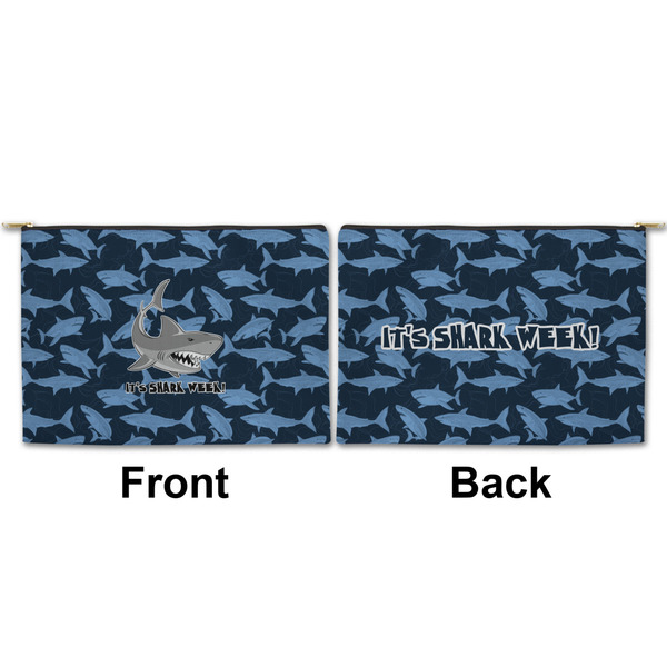 Sharks Large Zipper Pouch Approval (Front and Back)