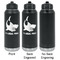 Sharks Laser Engraved Water Bottles - 2 Styles - Front & Back View