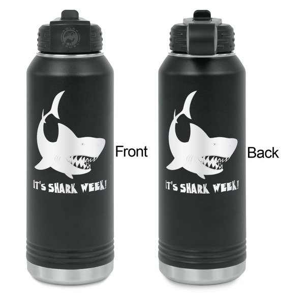 Sharks Laser Engraved Water Bottles - Front & Back Engraving - Front & Back View