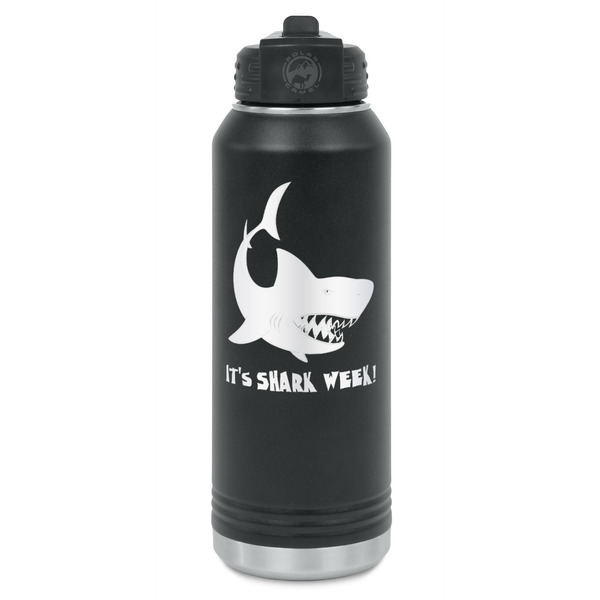 Custom Sharks Water Bottles - Laser Engraved - Front & Back (Personalized)
