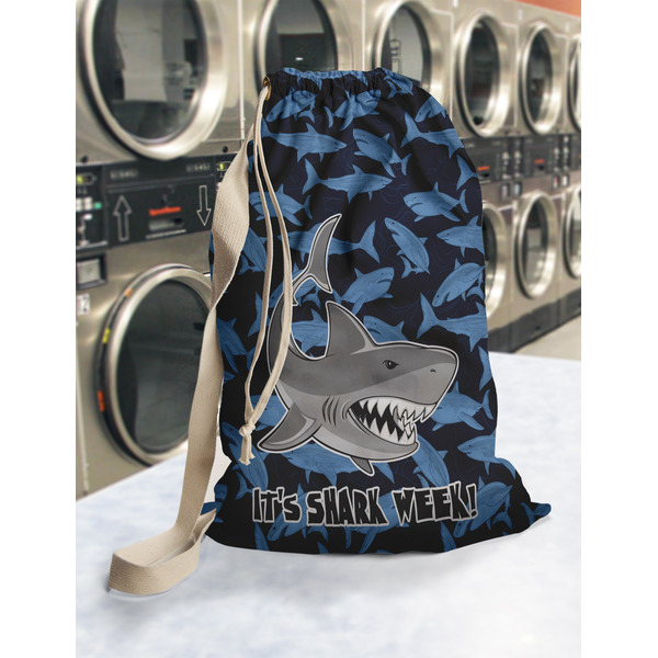 Sharks Laundry Bag in Laundromat