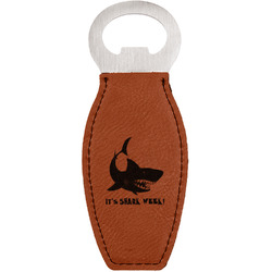 Sharks Leatherette Bottle Opener - Double Sided (Personalized)