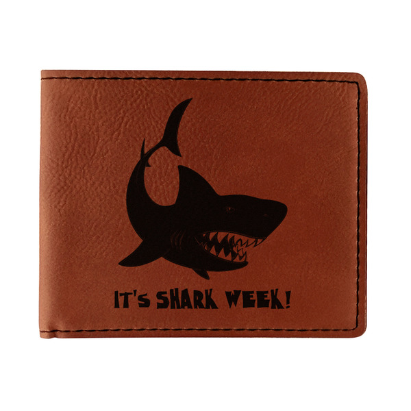 Custom Sharks Leatherette Bifold Wallet (Personalized)