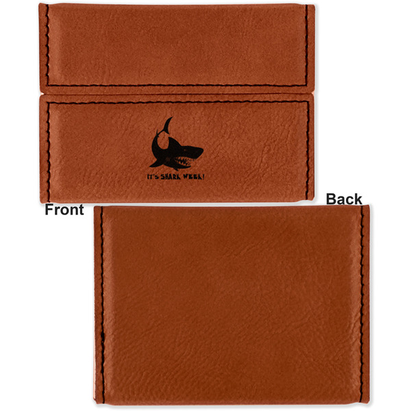 Sharks Leather Business Card Holder Front Back Single Sided - Apvl