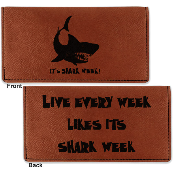 Sharks Leather Checkbook Holder Front and Back