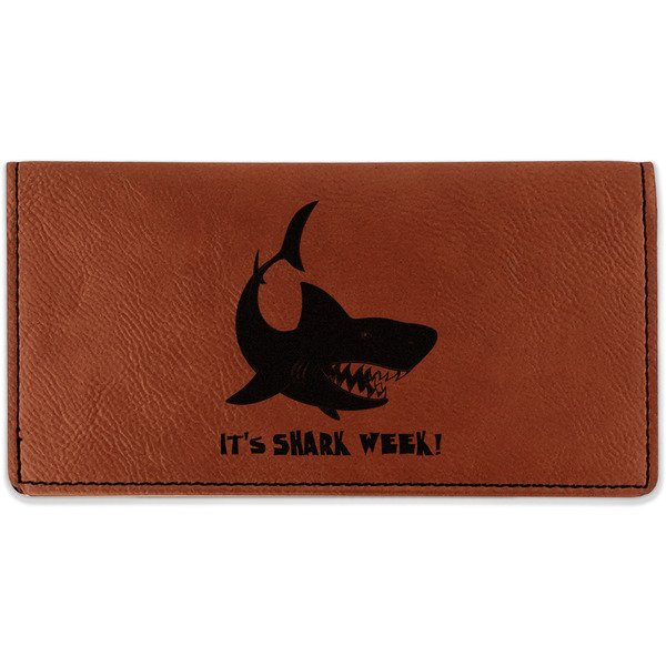 Custom Sharks Leatherette Checkbook Holder - Single Sided (Personalized)