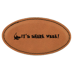 Sharks Leatherette Oval Name Badge with Magnet (Personalized)