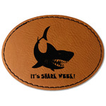 Sharks Faux Leather Iron On Patch - Oval (Personalized)