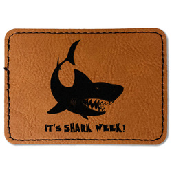 Sharks Faux Leather Iron On Patch - Rectangle (Personalized)