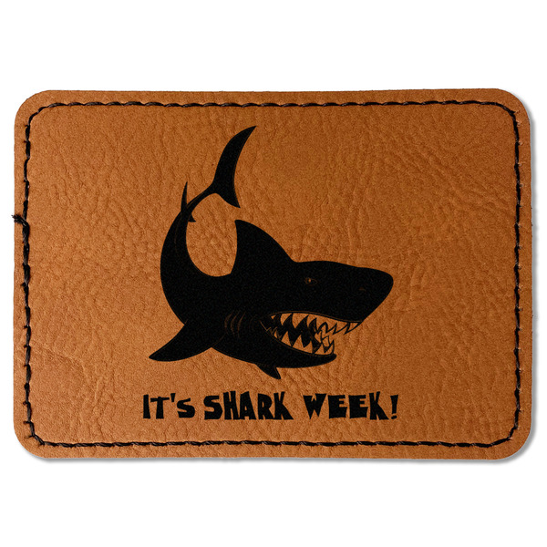 Custom Sharks Faux Leather Iron On Patch - Rectangle (Personalized)