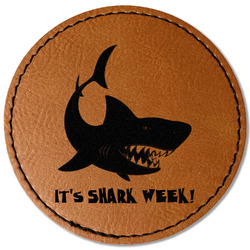 Sharks Faux Leather Iron On Patch - Round (Personalized)