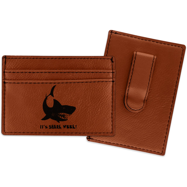 Custom Sharks Leatherette Wallet with Money Clip (Personalized)