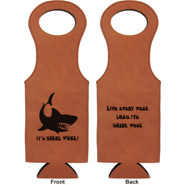 Sharks Leatherette Wine Tote Double Sided - Front and Back