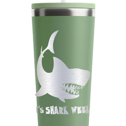 Sharks RTIC Everyday Tumbler with Straw - 28oz - Light Green - Double-Sided (Personalized)