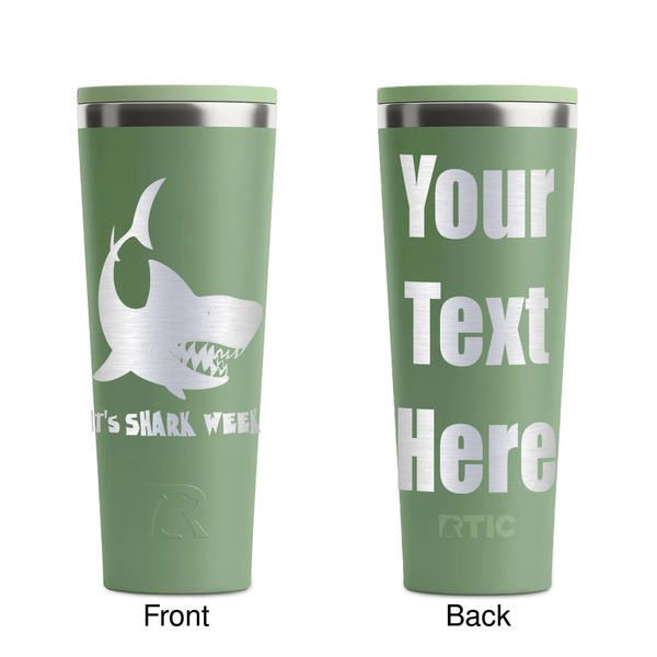 Sharks Light Green RTIC Everyday Tumbler - 28 oz. - Front and Back