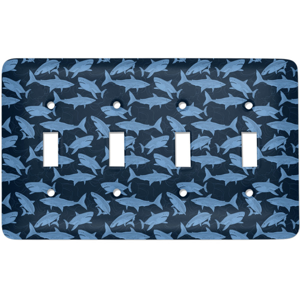 Custom Sharks Light Switch Cover (4 Toggle Plate)