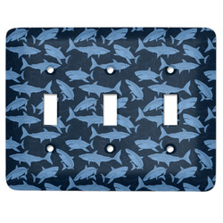 Sharks Light Switch Cover (3 Toggle Plate) (Personalized)