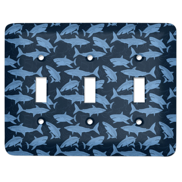 Custom Sharks Light Switch Cover (3 Toggle Plate)