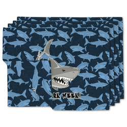 Sharks Double-Sided Linen Placemat - Set of 4 w/ Name or Text