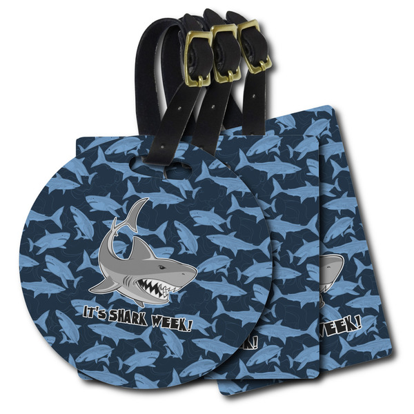 Custom Sharks Plastic Luggage Tag (Personalized)