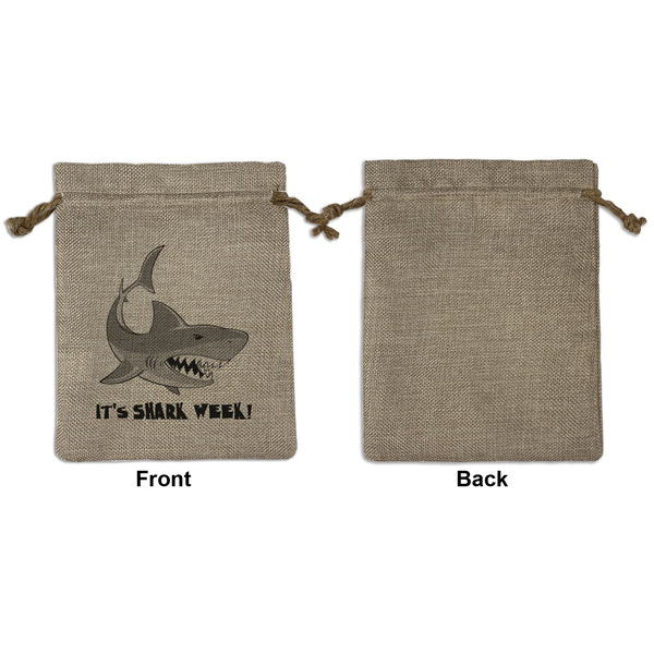 Sharks Medium Burlap Gift Bag - Front Approval