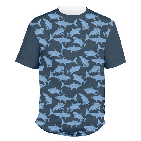 Custom Sharks Men's Crew T-Shirt - X Large