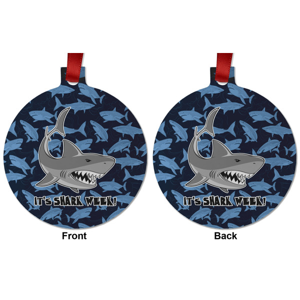 Sharks Metal Ball Ornament - Front and Back