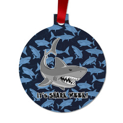 Sharks Metal Ball Ornament - Double Sided w/ Name or Text
